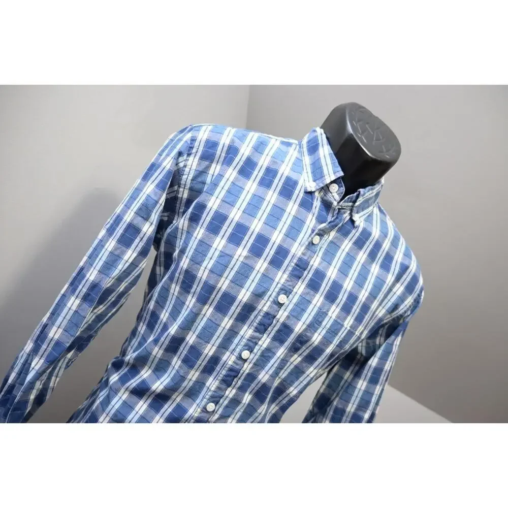 J Crew Classic Fit Dress Shirt Plaid Front Pocket Long‎ Sleeve Mens Sz Medium